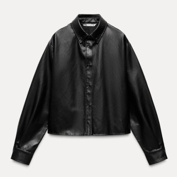 ZARA FAUX LEATHER OVERSHIRT ZW COLLECTION - Picture 1 of 4
